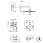 Baterija uzidni set S2 GOLD - 231701G ROSAN - Slika 2